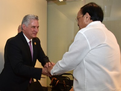 Miguel Díaz-Canel Bermúdez en Azerbaiyan para participar en XVIII Cumbre MNOAL